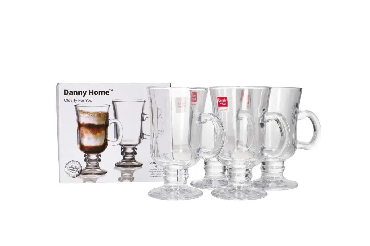 SET DE TAZA DE VIDRIO PARA CAPUCHINO 244ML 4