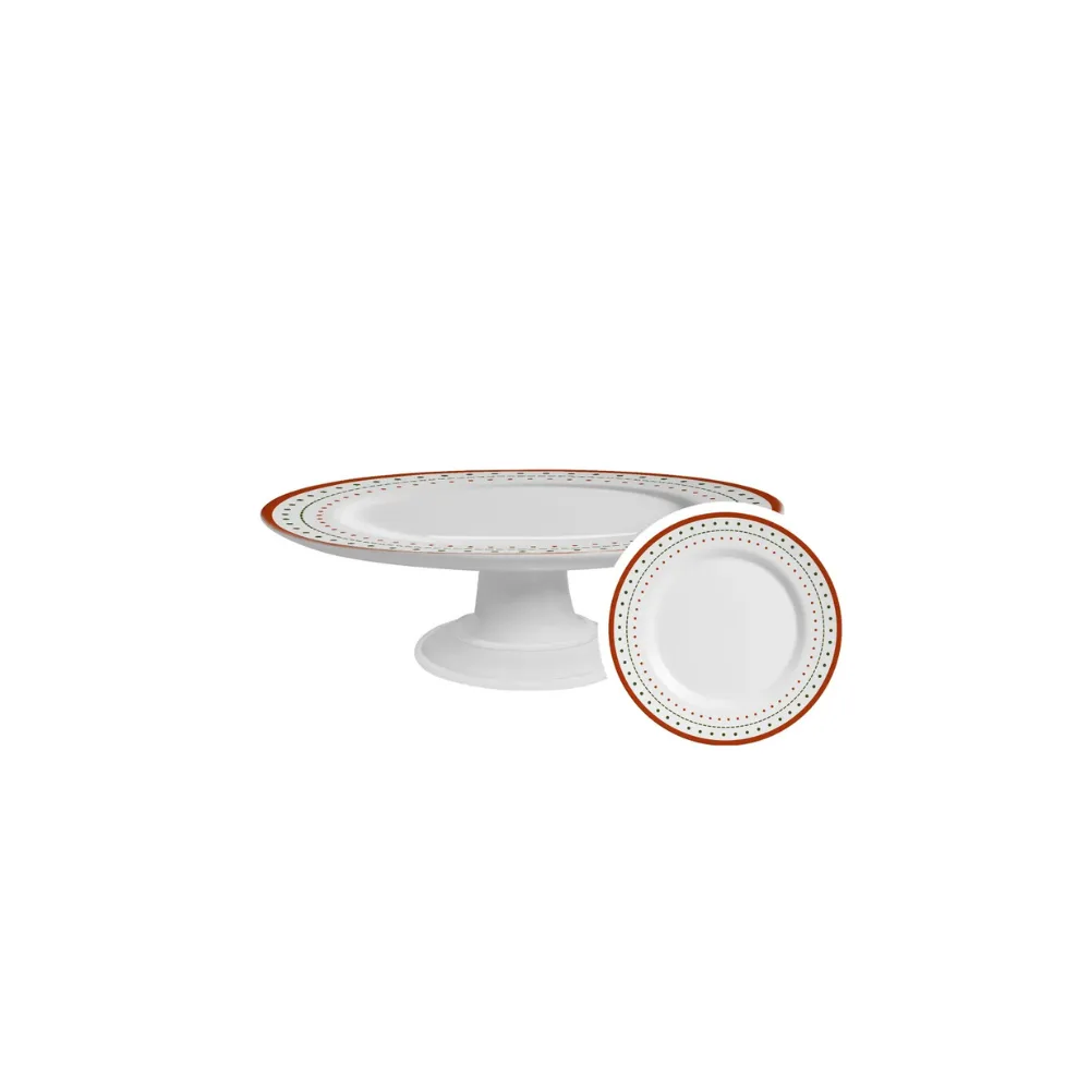 Plato de Pastel P Christmas Dots Matte - Ø 21 cm - Alt. 7.5 cm