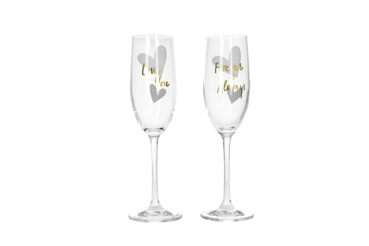 COPA DE VIDRIO 300ML 2PCS FOREVER.ALWAYS