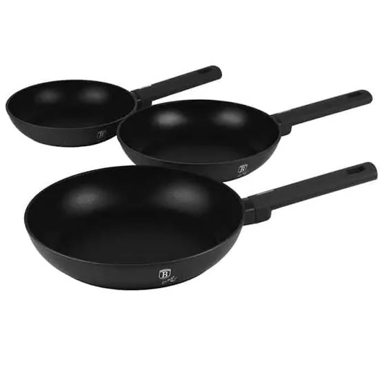 BAZAR 3PCS SARTEN SET MATTE BLACK COLECCIÓN
