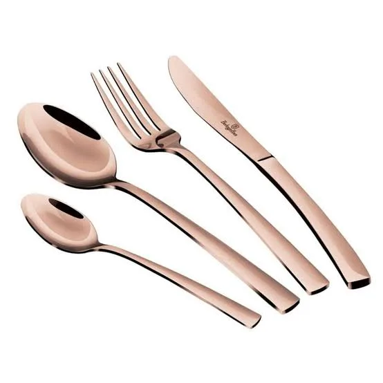 24PCS JUEGO DE CUBIERTOS MIRROR ROSE GOLD