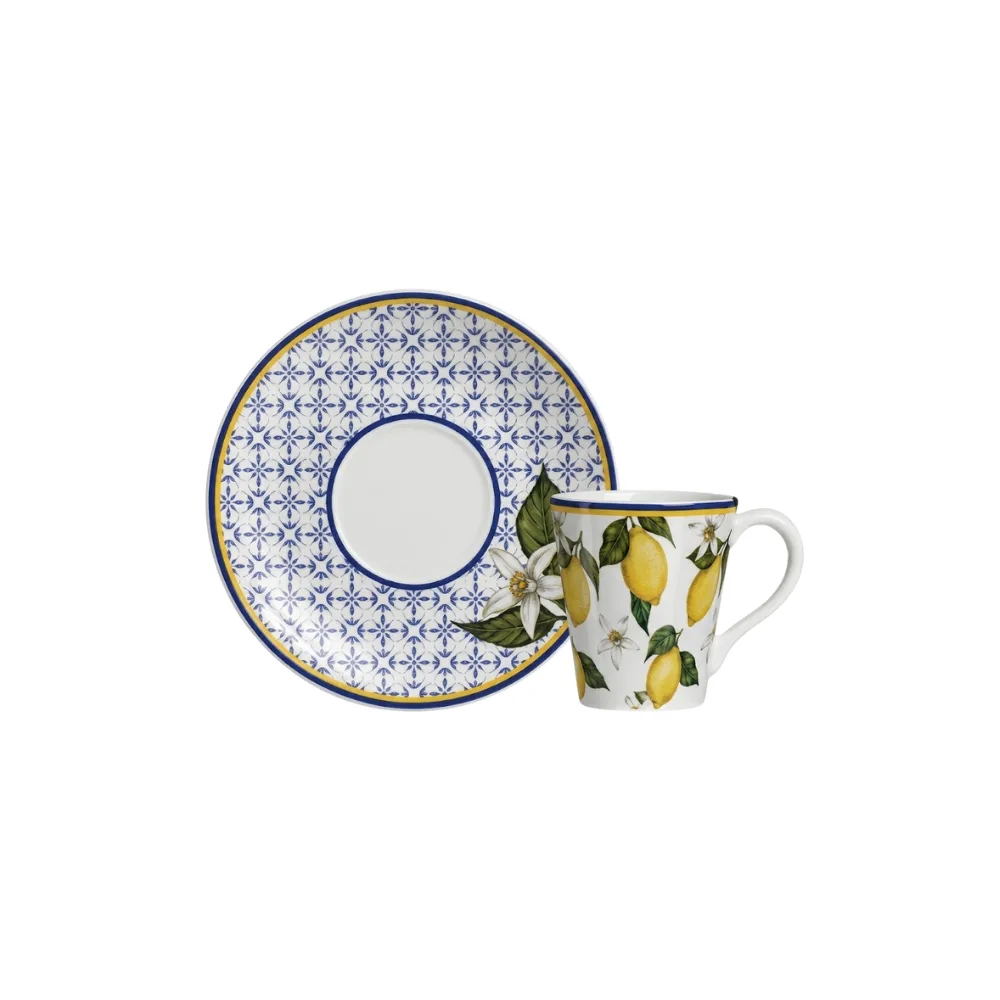 SET TAZA DE TÉ C/PLATILLO SICILIA 14 x 14 x 9