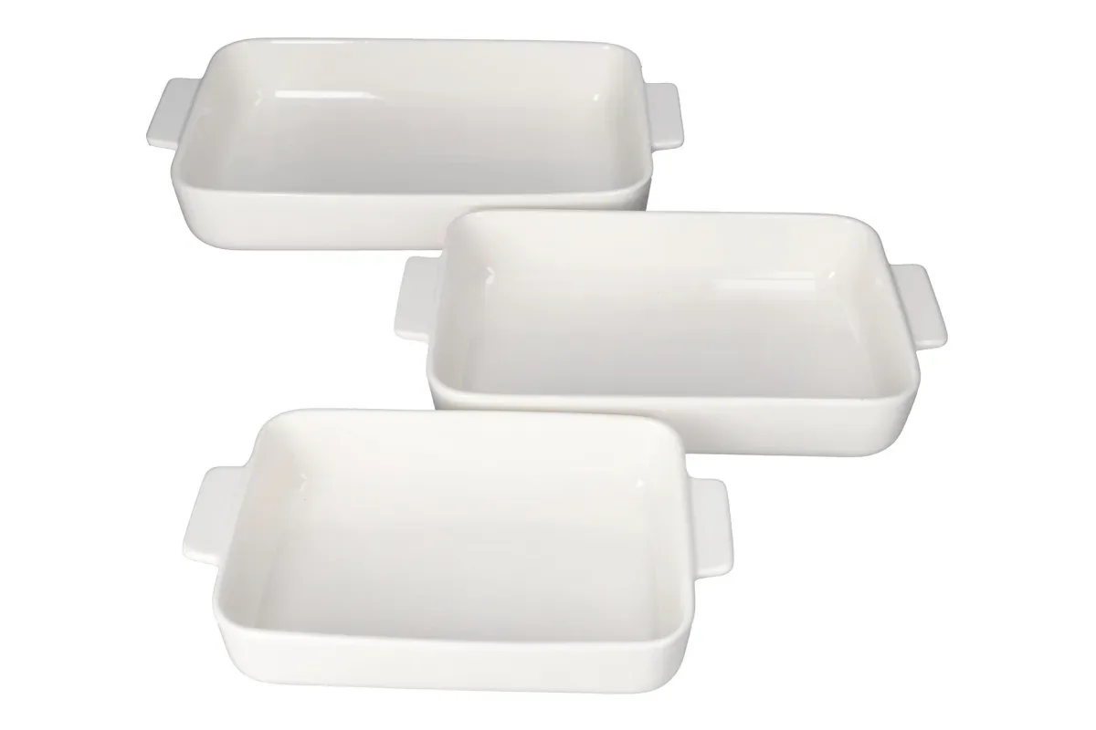ASADERA CERAMICA OVEN FRESH BLANCO BASIC 3PZAS