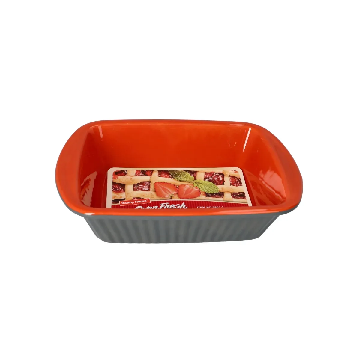 ASADERA CERAMICA OVEN FRESH GRIS /ROJO 25.5CM