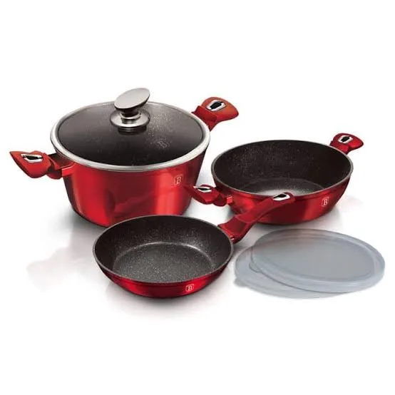 Bateria de cocina de 6 piezas Metalica Edicion Burgundy