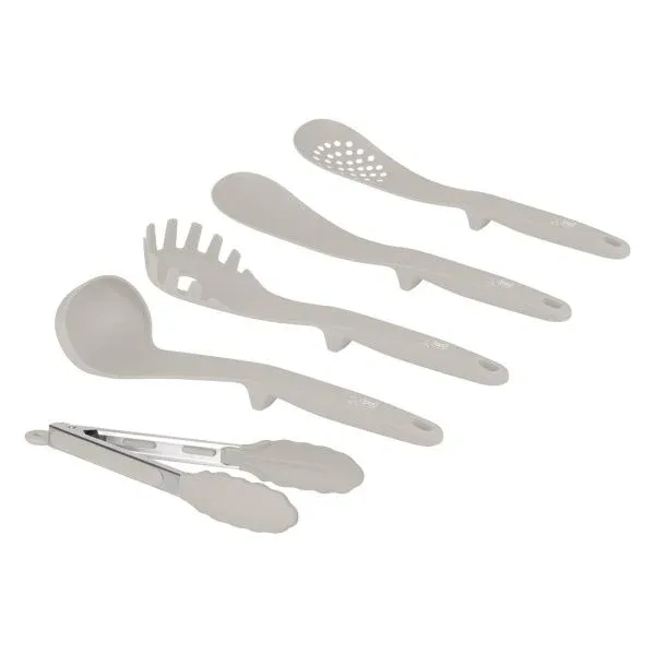 5PCS JGO DE CUBIERTOS P/ COCINAR MATT CREAM