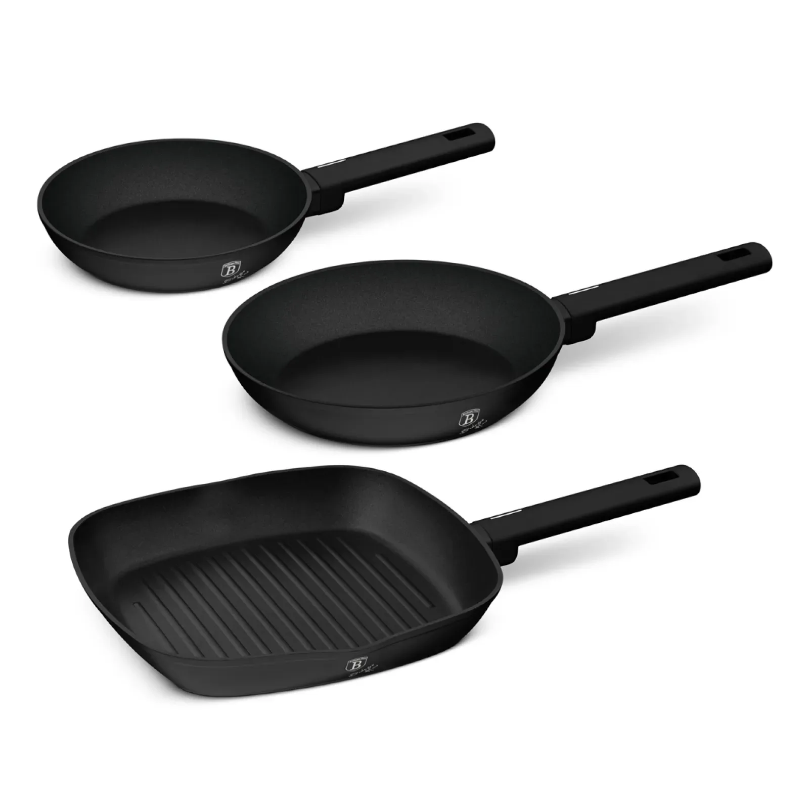 3PCS SARTEN SET MATTE BLACK COLLECTION